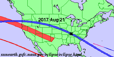 Path of August 21, 2017 total solar eclipse
