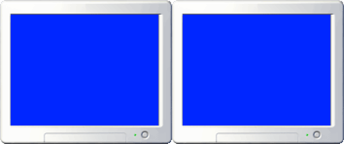 Blank two-monitor setup
